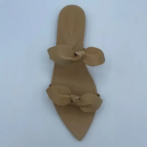 Schutz Bow Flat Leather Sandals NIB 7.5 - Picture 7 of 10